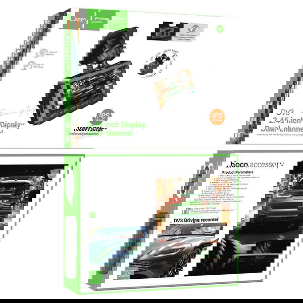 كاميرا مراقبة للسيارة hoco DV3 قطعتين امامية خلفية Image 3 Preview