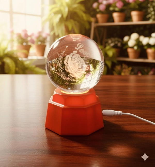 كرة ضوئية زجاجية دوارة اشكال 3D Image 1 Preview