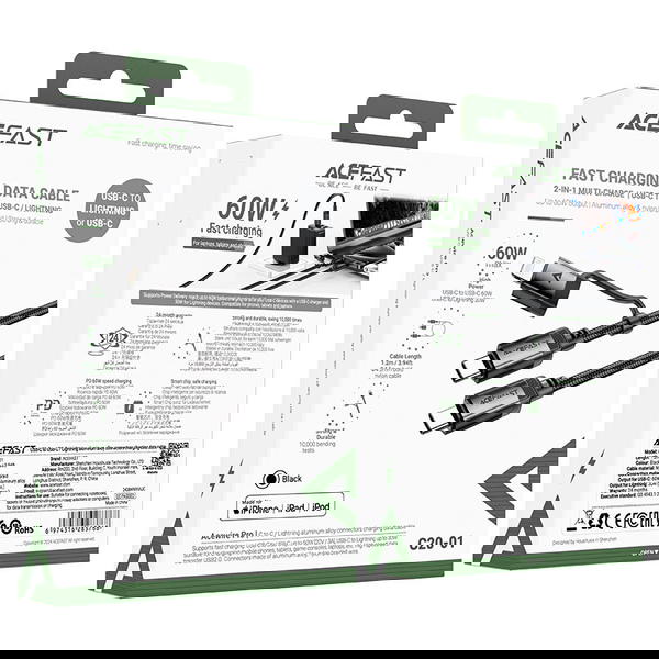 كيبل PD ثنائي تايب سي+ايفون ACEFAST C20-01 Image 1 Preview