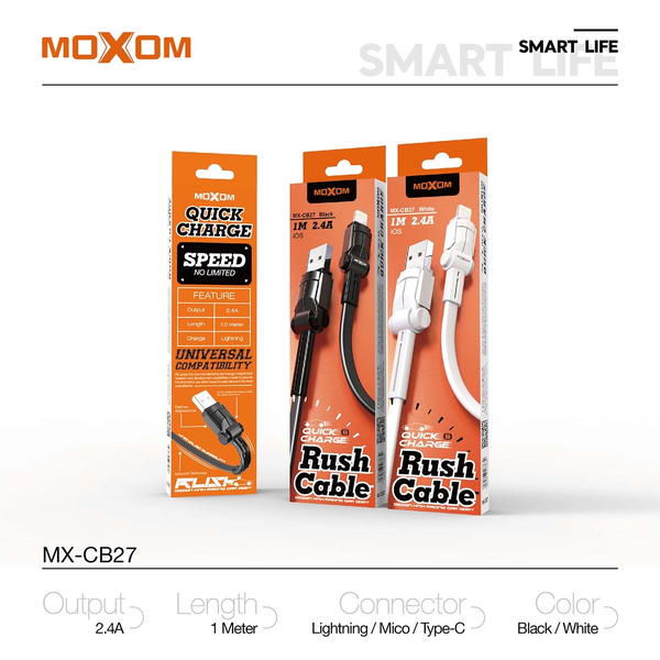 كيبل اصلي MOXOM CB277 كلكسي ايفون تايب سي Image 3 Preview