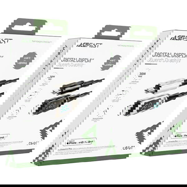 كيبل ايفون PD30w شاشة رقمية ACEFAST C6-01 Image 1 Preview
