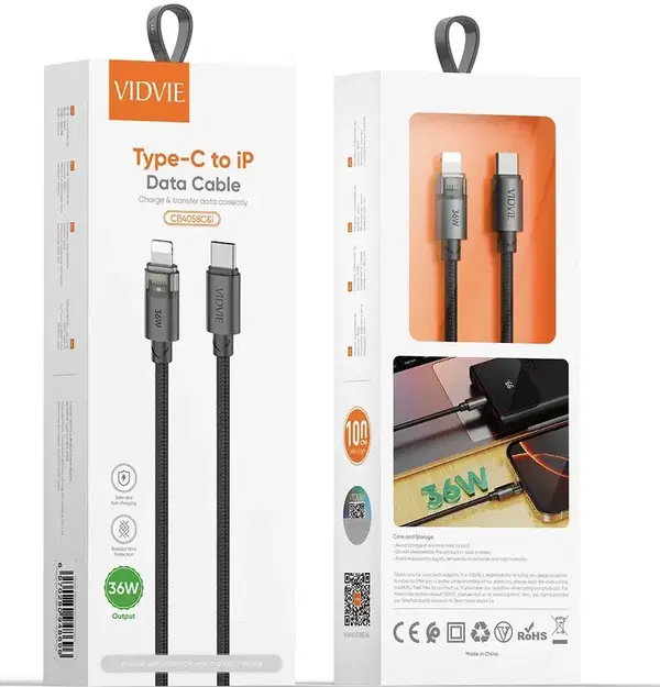 كيبل ايفون ضوئي PD VIDVIE 4058 36W Image 1 Preview