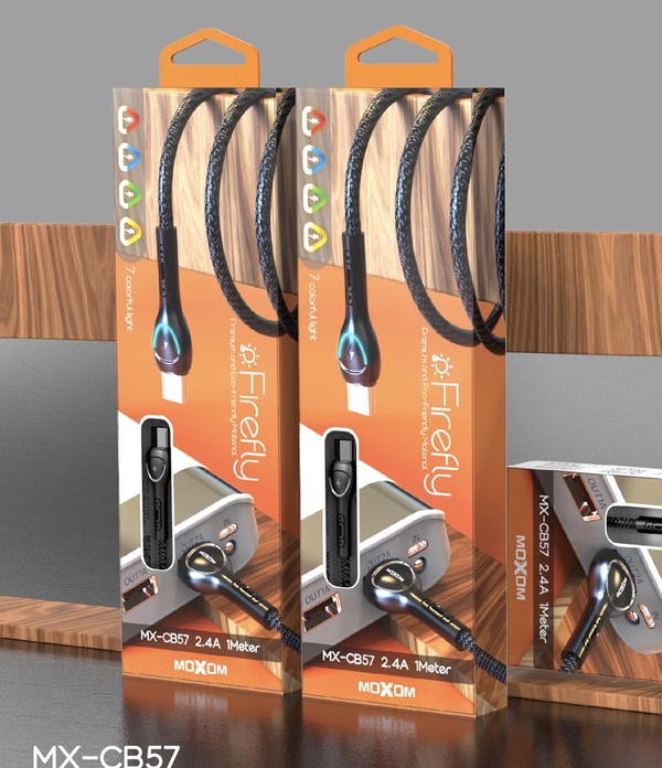 كيبل ضوئي MOXOM CB57 كلكسي ايفون تايب سي Image 1 Preview