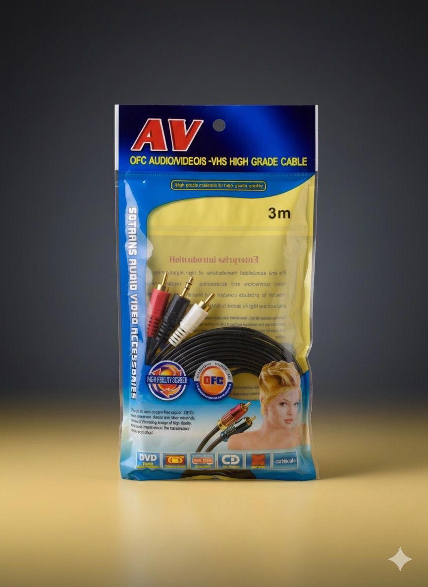 كيبل DJ نقل الصوت والصورة لكثير من الاجهزة ٣م Preview Image