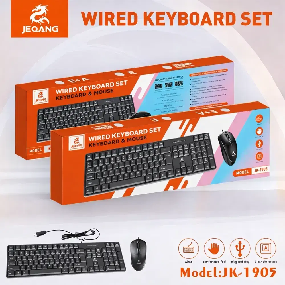 ماوس وكيبورد واير عربي انكليزي JK-1905 Preview Image