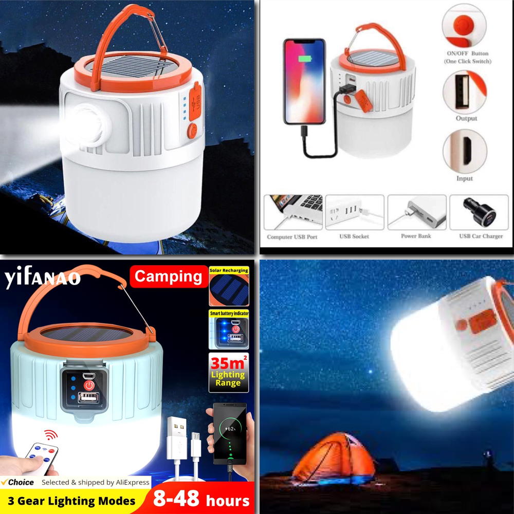 مصباح طوارئ مع بور شحن على الطاقة الشمسية  Preview Image