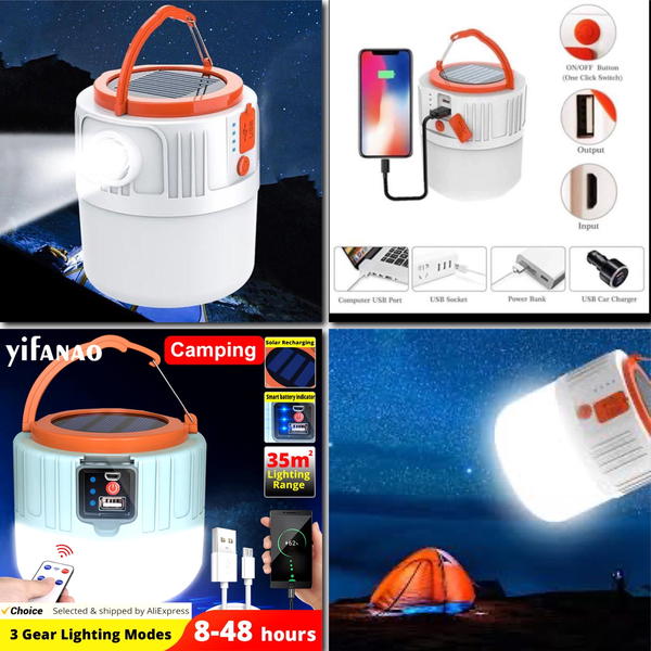 مصباح طوارئ مع بور شحن على الطاقة الشمسية  Image 1 Preview