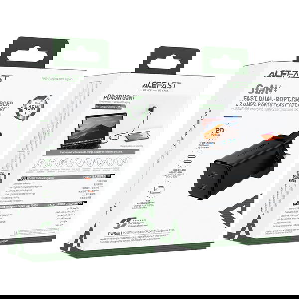 راس شاحن 2PD 45w GAN ACEFAST A128 Image 1 Preview