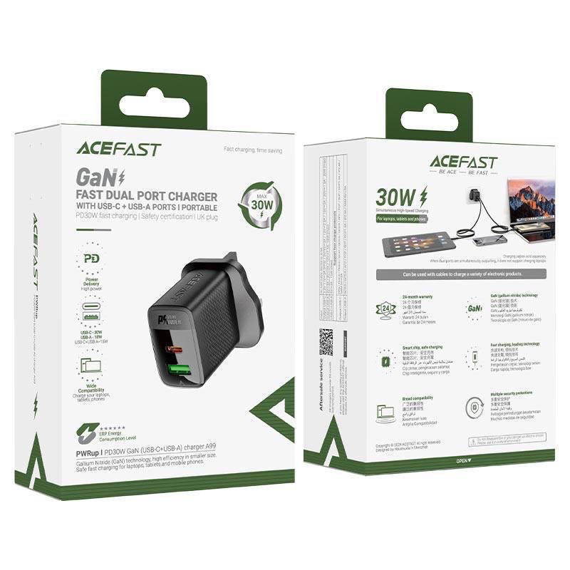 راس شاحن USB+PD30w GAN ACEFAST A99 Preview Image