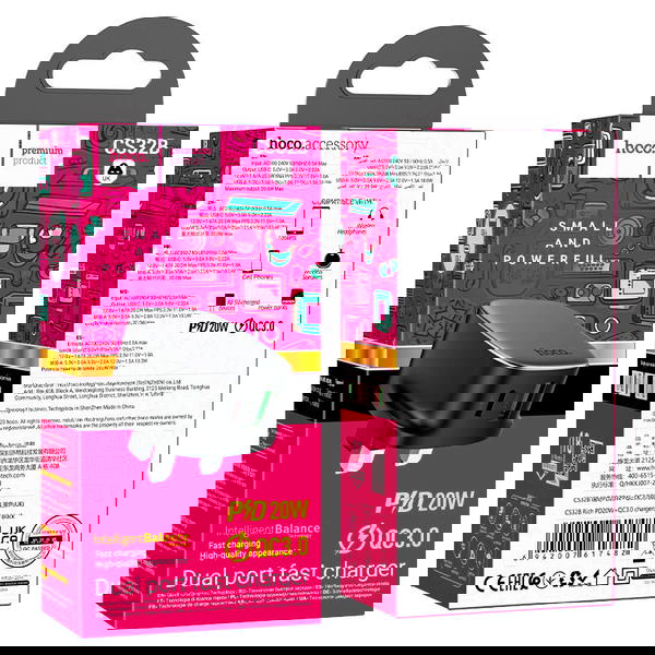 راس شاحن hoco CS32B USB+PD20w Image 1 Preview