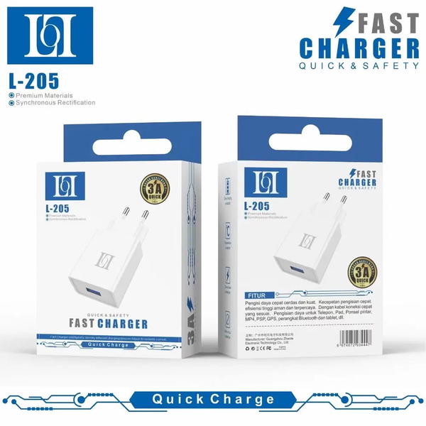 راس شاحن منزلي L-205 بلك ثنائي Image 1 Preview