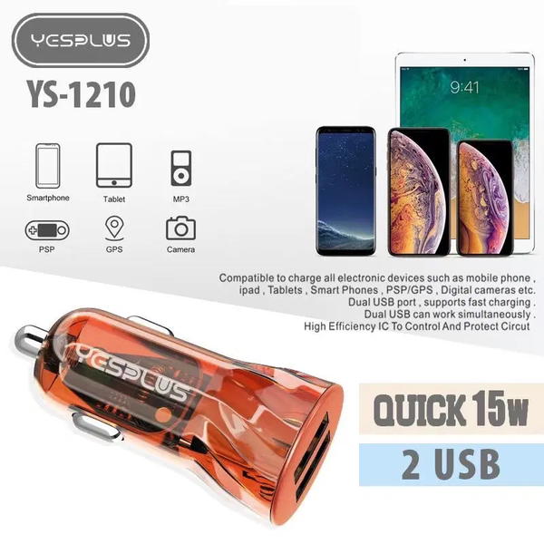 راس شاحن سيارة YS-1210 2USB 15w Image 4 Preview