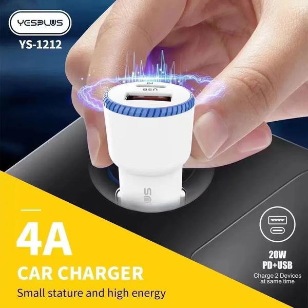 راس شاحن سيارة YS-1212 USB+PD20w Image 5 Preview