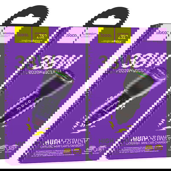 راس شاحن سيارة USB+PD38w hoco z52 Image 1 Preview