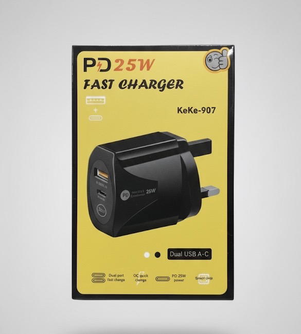 راس شاحن ثلاثي USB+PD25w KeKe-907 Preview Image