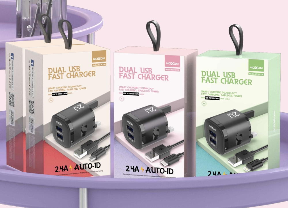 شاحن MOXOM HC136 2USB كلكسي ايفون تايب سي Preview Image
