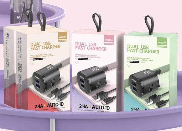 شاحن MOXOM HC136 2USB كلكسي ايفون تايب سي Image 1 Preview