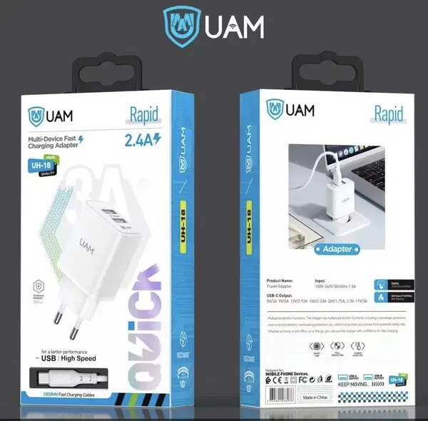 شاحن UAM UH-18 كلكسي ايفون تايب سي Image 1 Preview