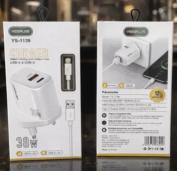 شاحن ايفون YESPLUS USB+PD38w Image 1 Preview