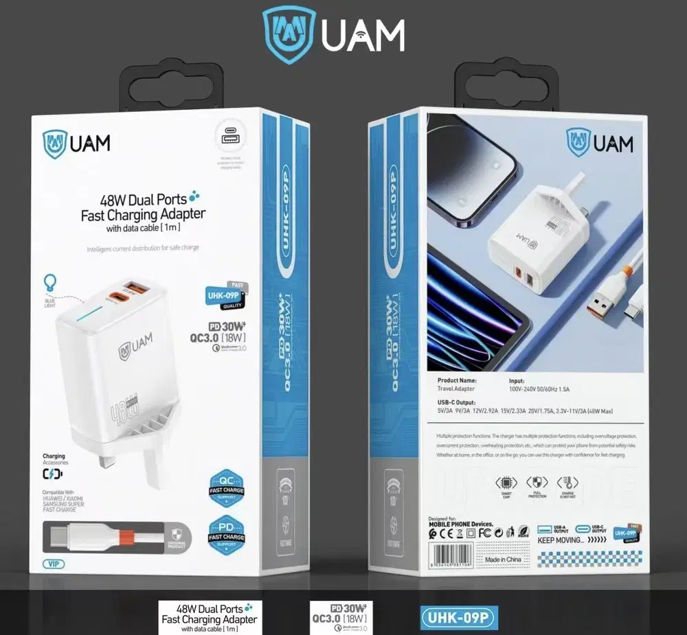 شاحن ايفون UHK-09 USB+PD48W Preview Image
