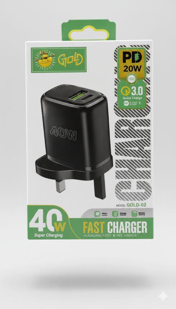 راس شاحن  ماركة GOLD-02 PD+USB20w Preview Image