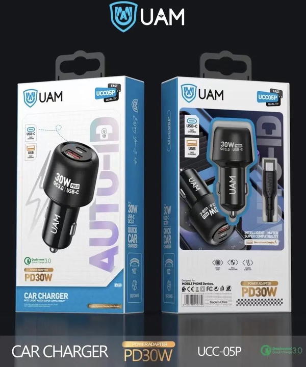 شاحن سيارة UAM UCC05 PD30w مع كيبل PD Image 1 Preview