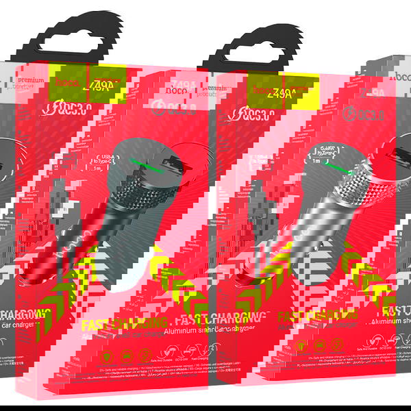 شاحن سيارة hoco Z49A كلكسي ايفون تايب سي 18w Image 1 Preview