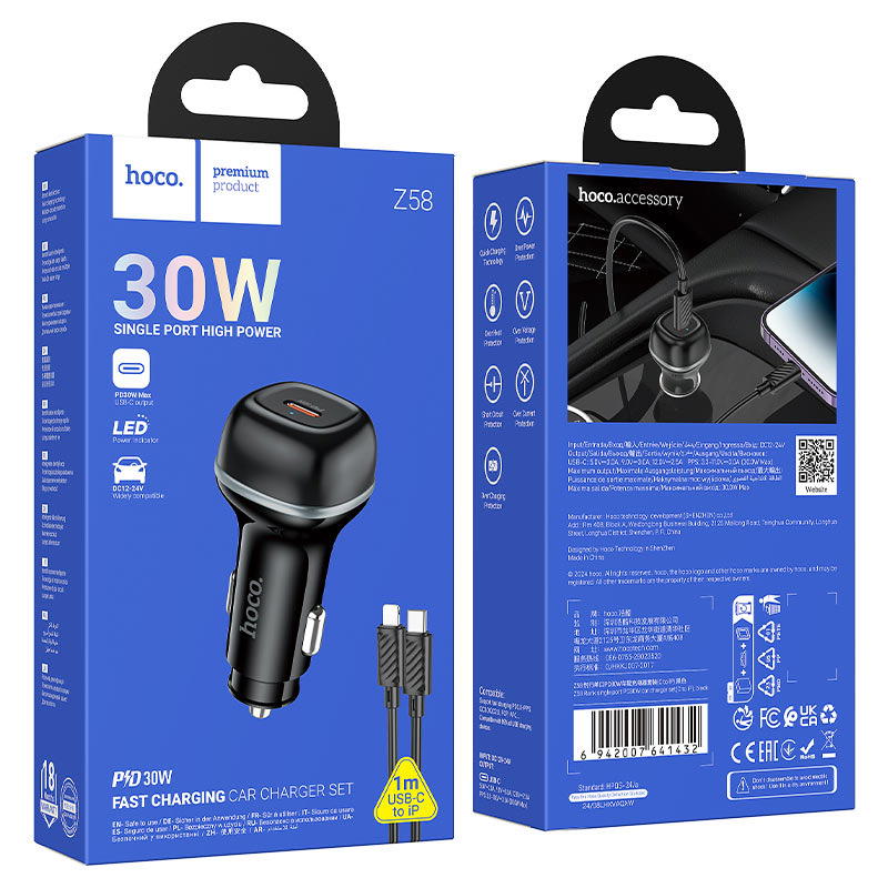 شاحن سيارة تايب سي TC-TC hoco Z58 PD30w  Preview Image