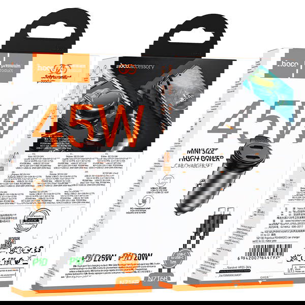 شاحن سيارة تايب سي hoco NZ16B 2PD 45w  Image 1 Preview