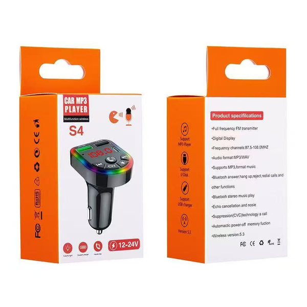 شاحن سيارة+MP3 بلوتوث S4 Image 1 Preview