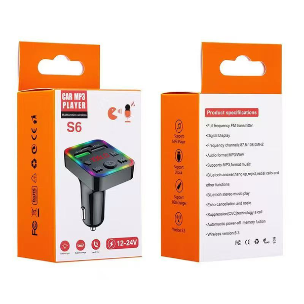 شاحن سيارة+MP3 بلوتوث S6 Image 1 Preview