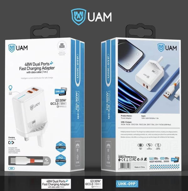 شاحن PD TC USB+PD 48w UAM UHK-09  Image 1 Preview