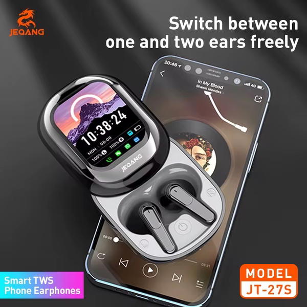 سماعة ايربود بلوتوث+شاشة ذكية وعزل ANC JT-27S Image 7 Preview