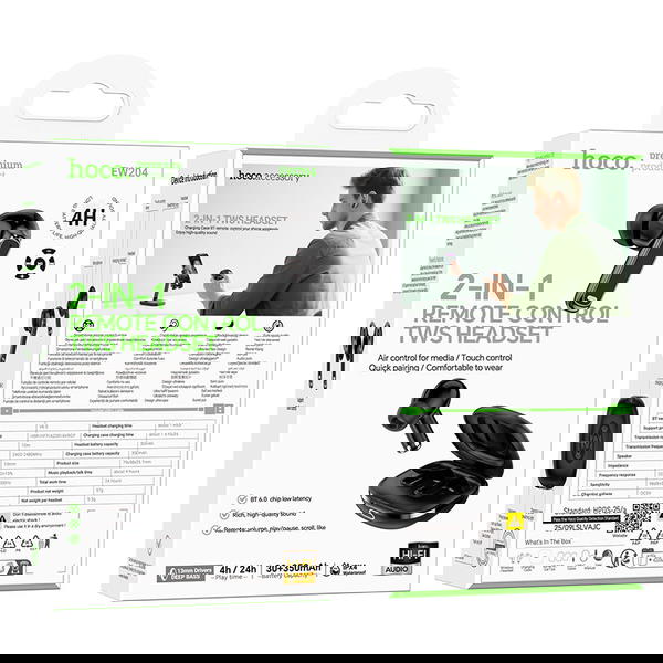 سماعة ايربود+ريمونت تحكم بالهاتف hoco EW204 Image 2 Preview