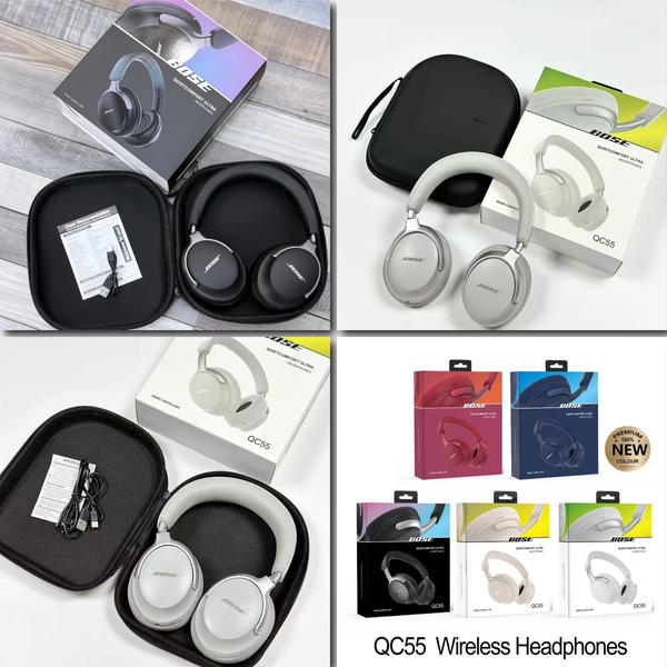 سماعة طاك بلوتوث QC55 مع حقيبة جلد Image 1 Preview