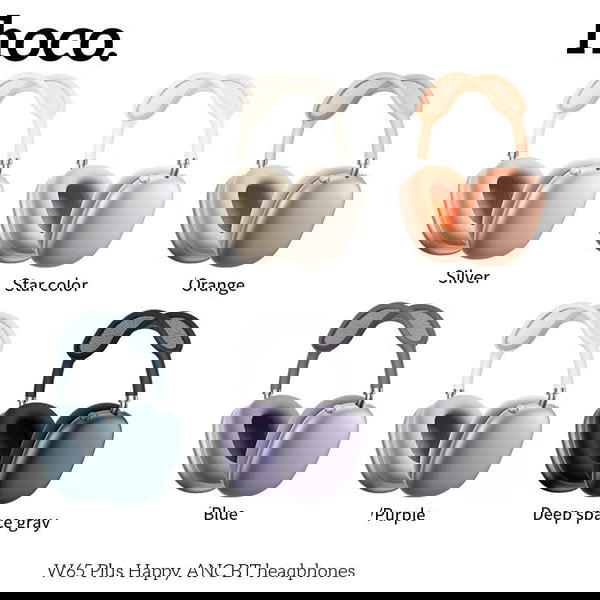 سماعة طاك بلوتوث hoco W65 plus ANC ٤٥ساعة Image 2 Preview
