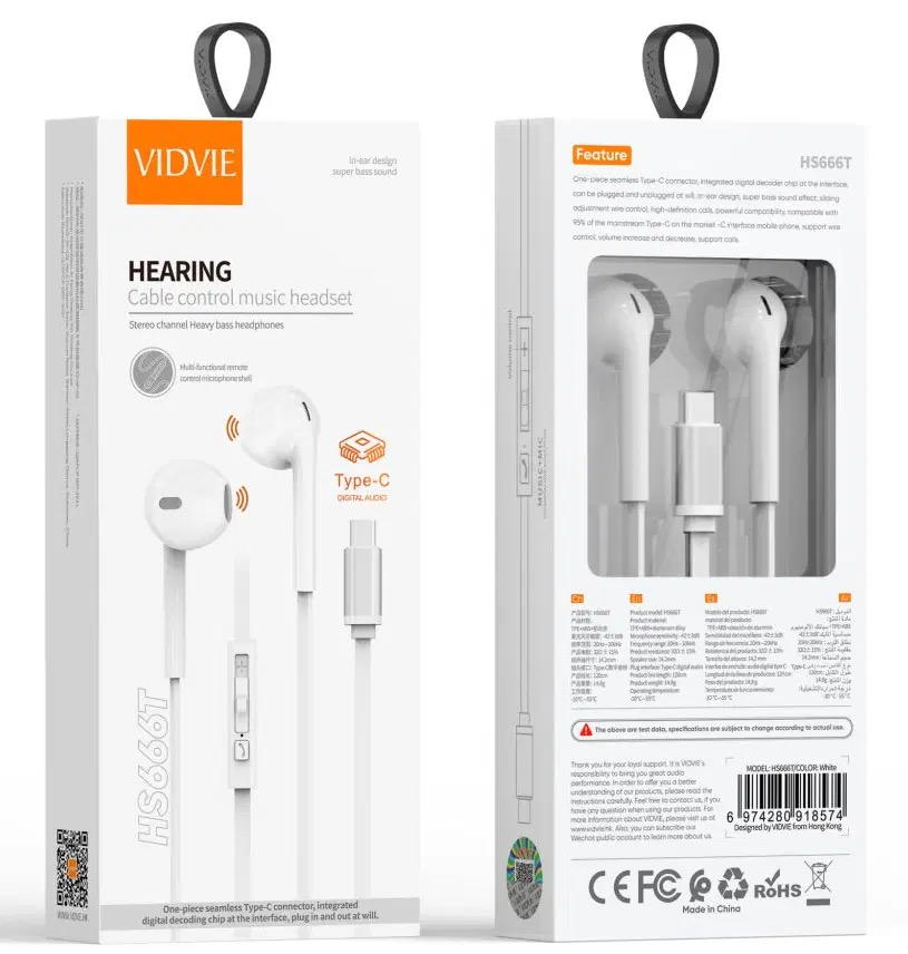 سماعة تايب سي اصلي ماركة VIDVIE HS666 Preview Image
