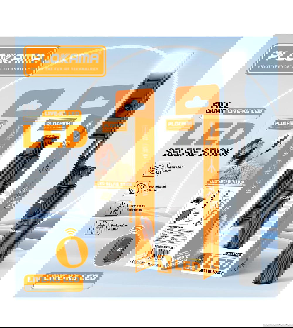 ستاند تصوير وعصا سيلفي K5 LED 70cm Preview Image