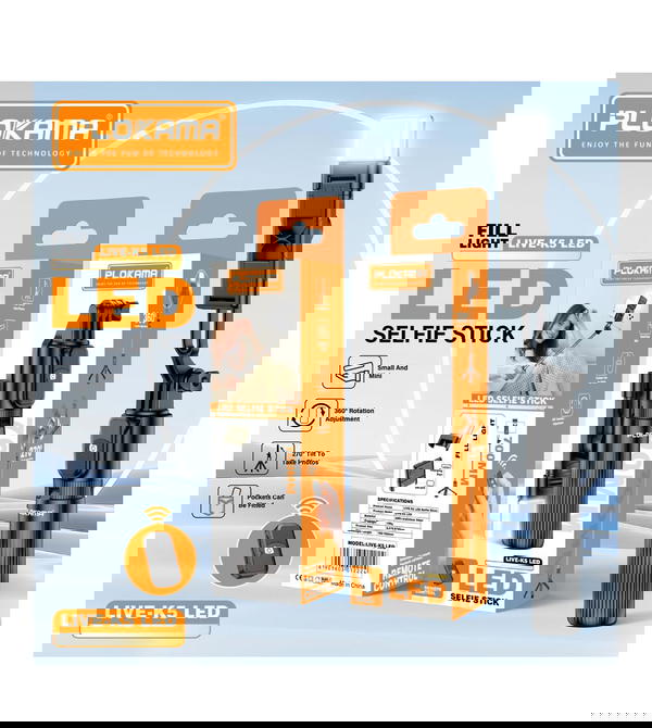 ستاند تصوير وعصا سيلفي K5 LED 70cm Image 1 Preview