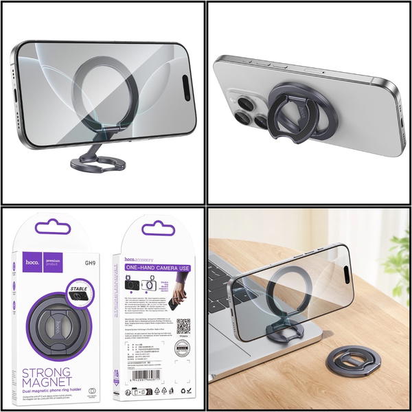 ستاند وحلقة موبايل مغناطيس hoco GH9 Image 1 Preview