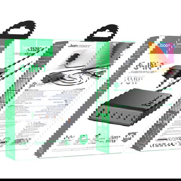 تقسيم متعدد 6منافذ 70w hoco C152b Image 1 Preview