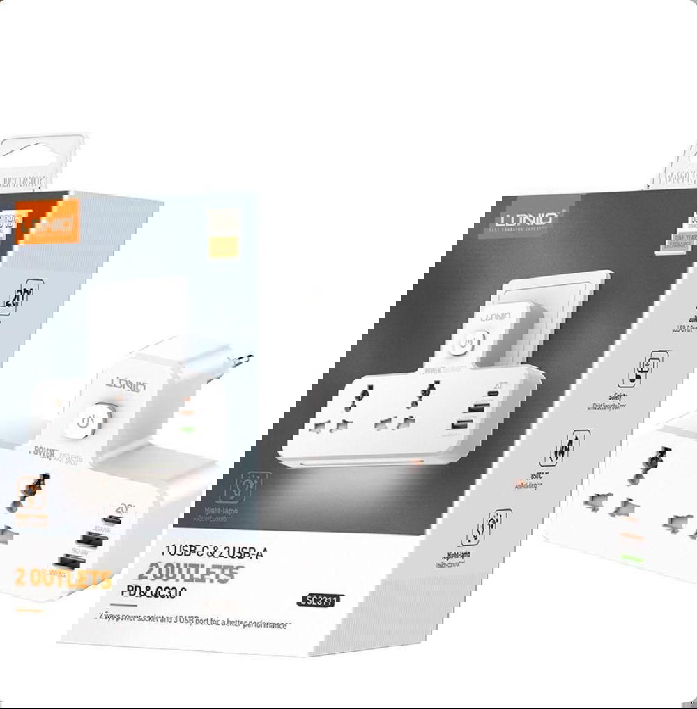 تقسيم شحن PD+USB +بلك سويج LDNIO SC2311 Preview Image