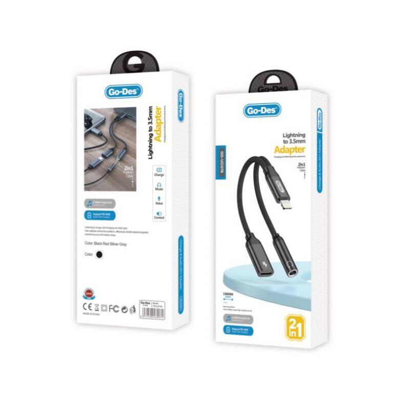 توصالة ايفون مزدوج GO-DES UC076 شحن وسمع Preview Image