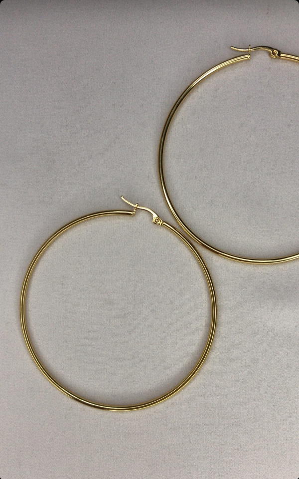 big gold hoops  Image 3 Preview