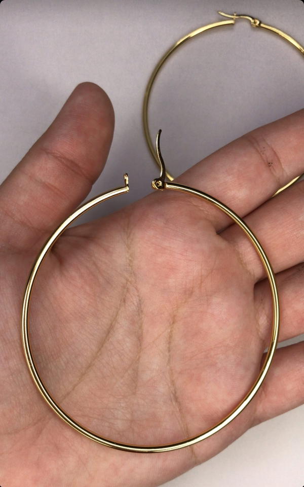 big gold hoops  Image 5 Preview