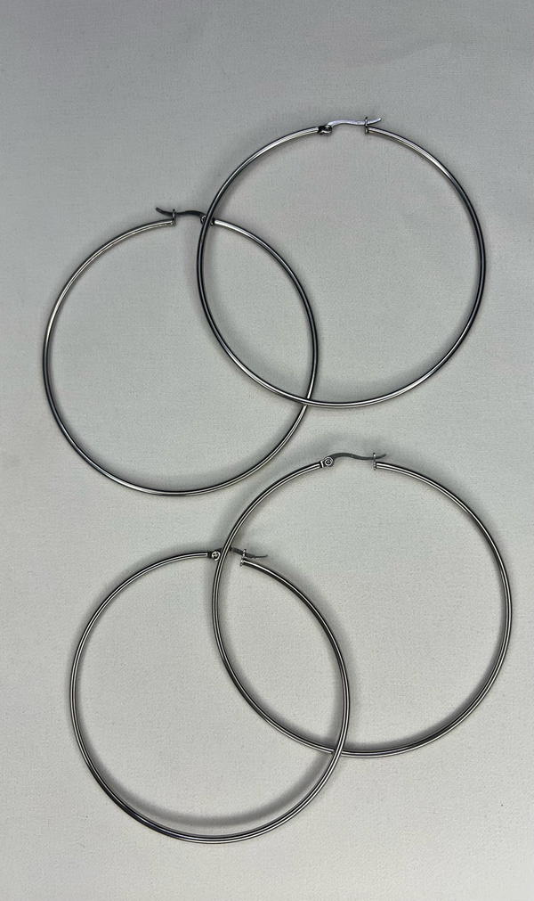 big silver hoops Image 1 Preview