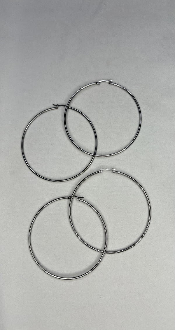big silver hoops Image 3 Preview