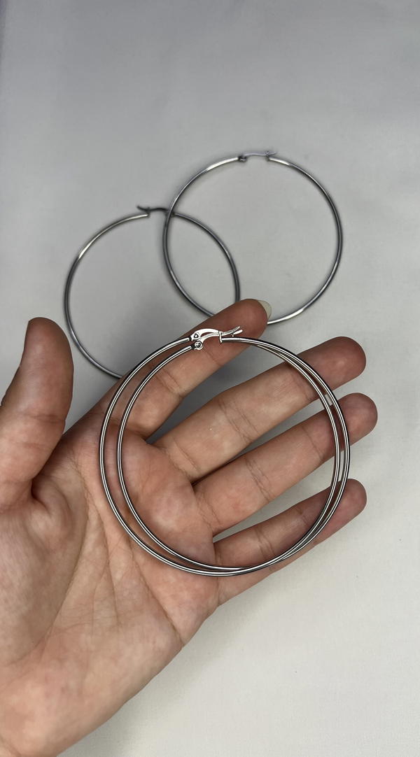 big silver hoops Image 4 Preview