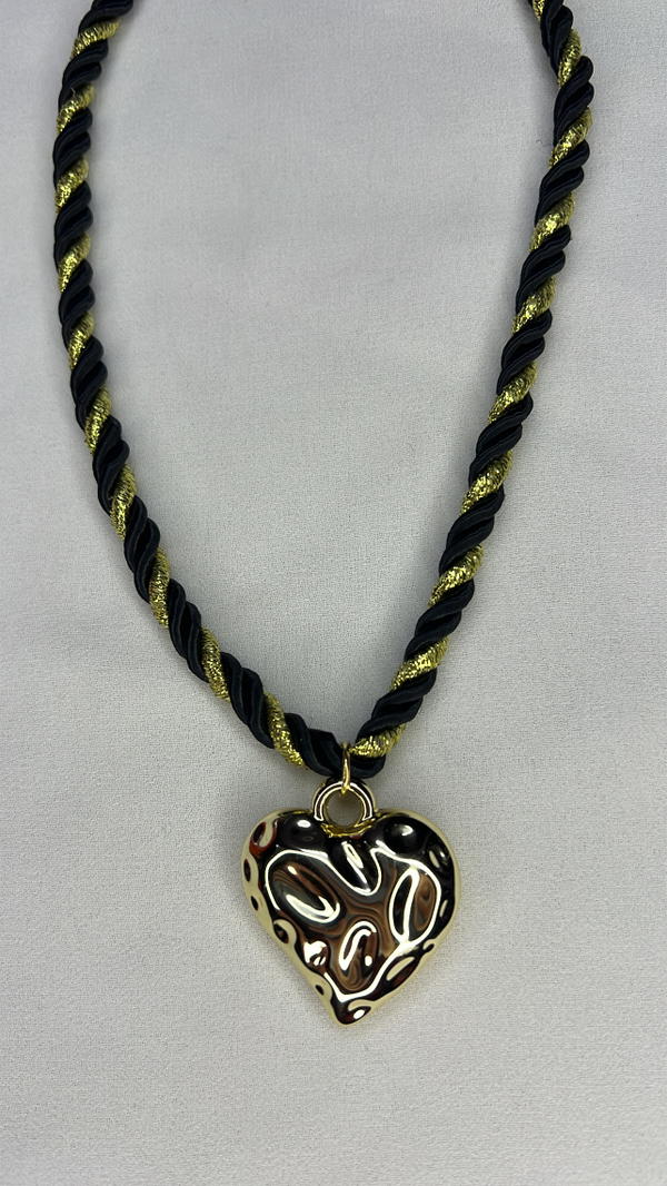 black&gold heart necklace  Image 2 Preview