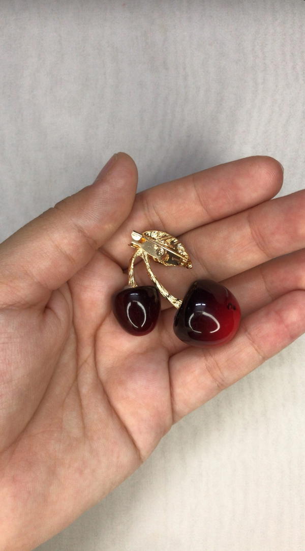 cherry brooch Image 2 Preview